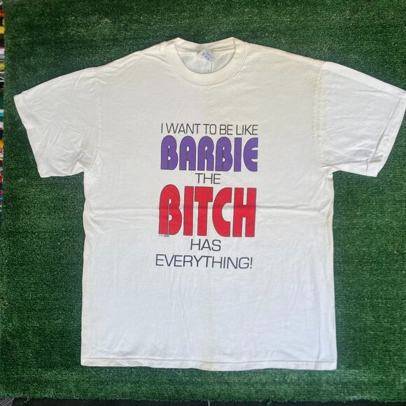 Vintage 90s Barbie Ironic Shirt Funny Feminist Humor Tee - Picture 1 of 6